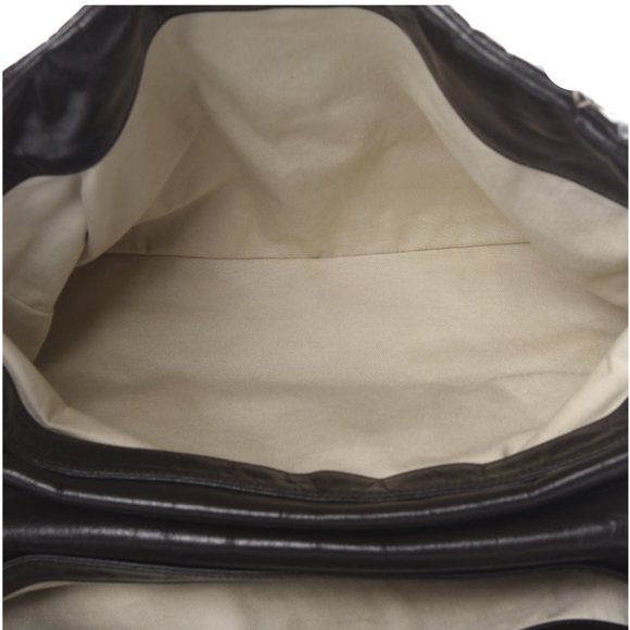 Authentic CHANEL Glazed Goatskin Double Contrast Stitch Large Tote Brown - Picture 5 of 13